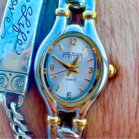 Joan Rivers Gold Silver Watch | Cuban Bracelet Style - Picture 4 of 5